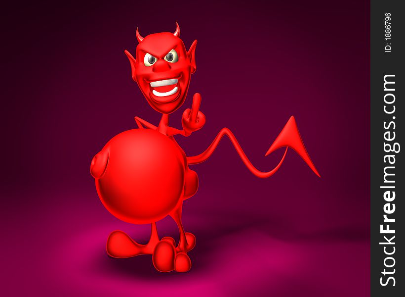 Angry devil, 3d generated picture