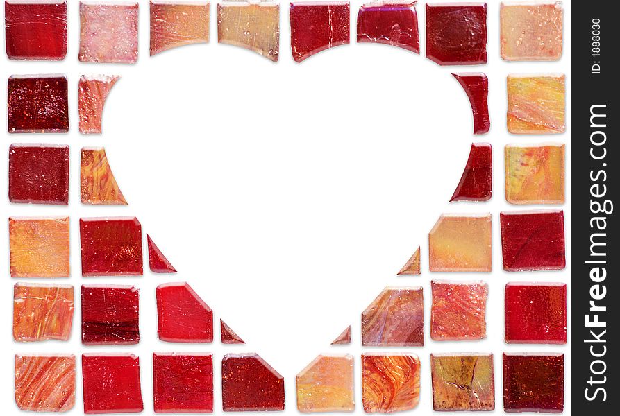 Abstract image of tiles with heart shape. Abstract image of tiles with heart shape