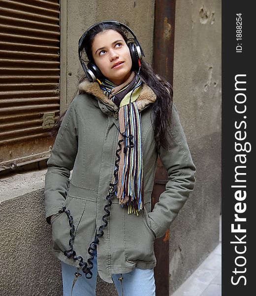 Girl listening music