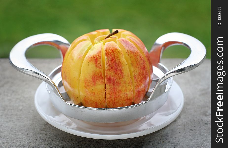 Tempting apple on natural background. Tempting apple on natural background