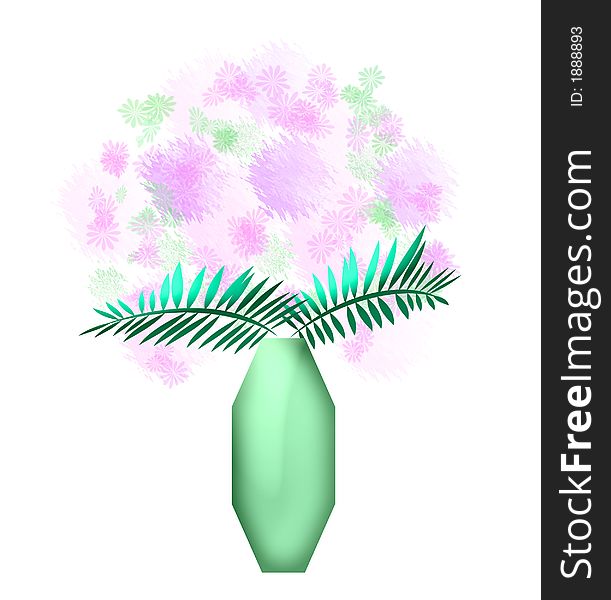 Pastel Flowers In  Aqua Vase Art