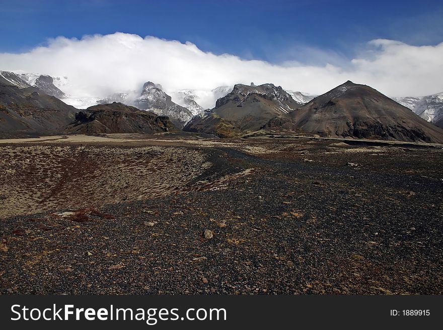 Icelandic landscape, mountains and rocks