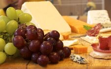 Selection Of Cheese And Crackers With Grapes Stock Images Selection Of Cheese And Crackers With Grapes Stock Images