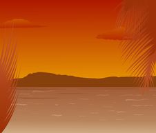 Sea Landscape With Mountains Sunset Stock Photo Sea Landscape With Mountains Sunset Stock Photo