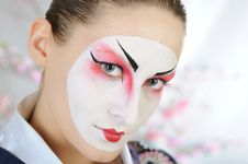 Japan Geisha Woman With Creative Make-up. Stock Photos Japan Geisha Woman With Creative Make-up. Stock Photos