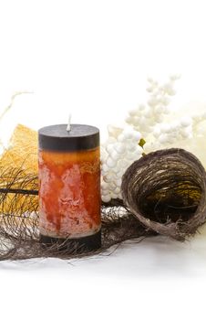 Candle And Flower Decoration Stock Photos Candle And Flower Decoration Stock Photos