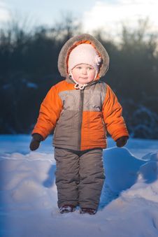 Adorable Baby Stay On Top Of Hill In Park Royalty Free Stock Images Adorable Baby Stay On Top Of Hill In Park Royalty Free Stock Images