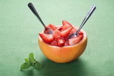 Fruit Salad With Strawberry And Grapefruit Stock Photography