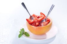 Fruit Salad With Strawberry And Grapefruit Royalty Free Stock Photos