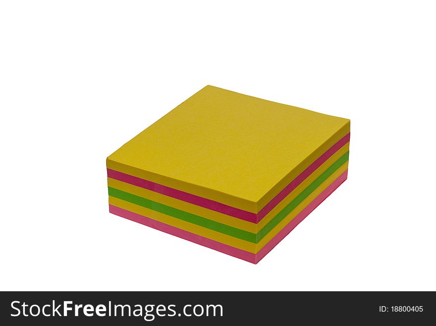 Isolated adhesive note pads on white background