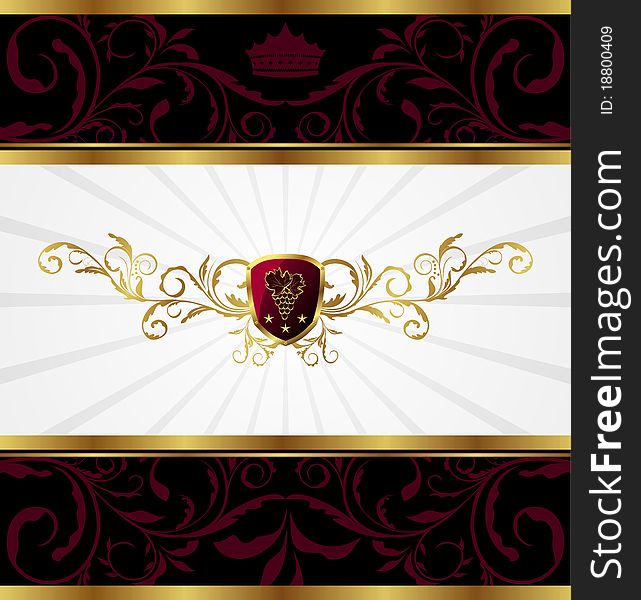 Illustration ornate golden decorative frame - vector