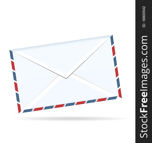 Realistic illustration of envelope of post isolated on white background - vector