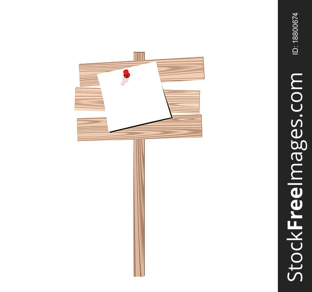 Wood Billboard With Attached Blank Paper