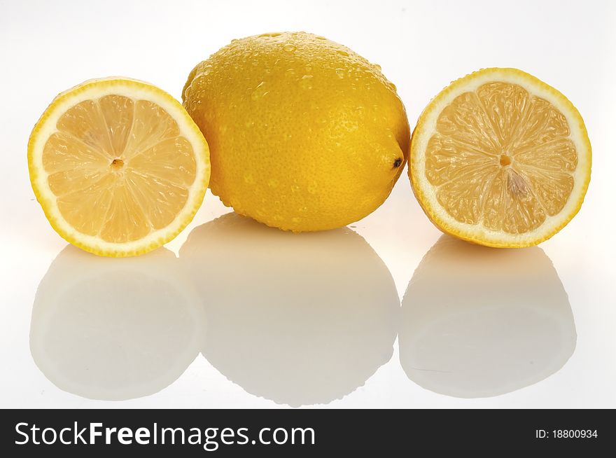 Two half Lemon , isolated on a white background. Two half Lemon , isolated on a white background.