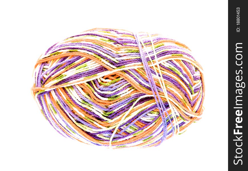 Colorful yarn on a light background