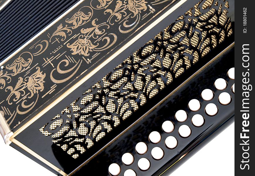 Detail of an old diatonic accordion