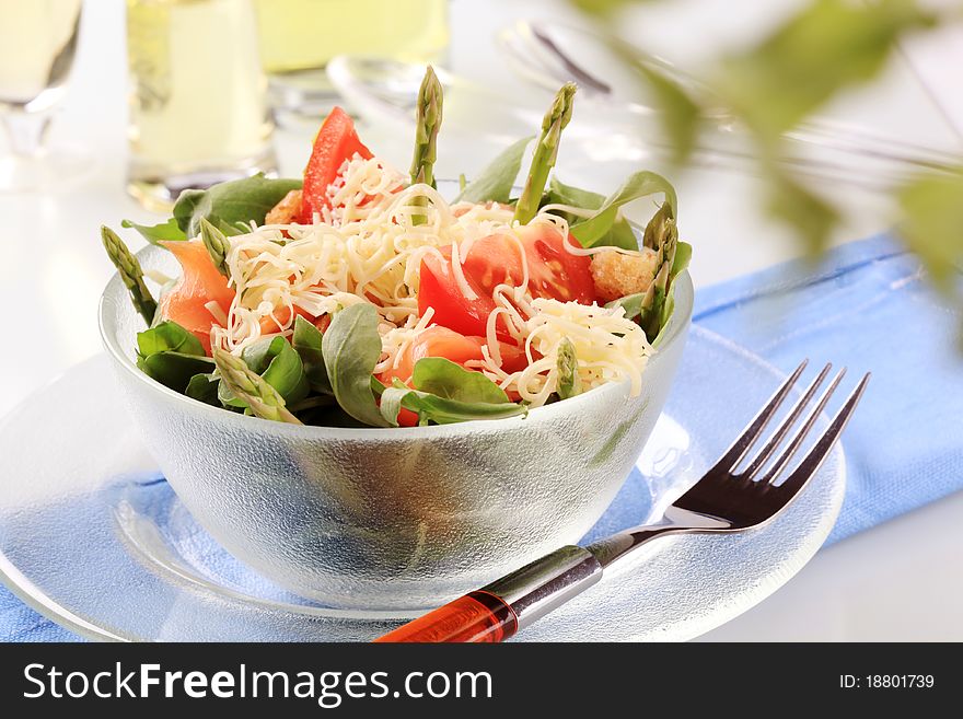 Fresh Vegetable And Salmon Salad