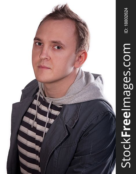 Studio portrait of the young handsome man