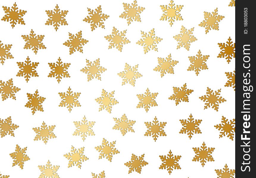 Golden snowflakes on a white background. Golden snowflakes on a white background