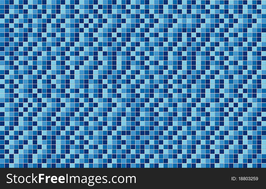 Blue Mosaic Wall