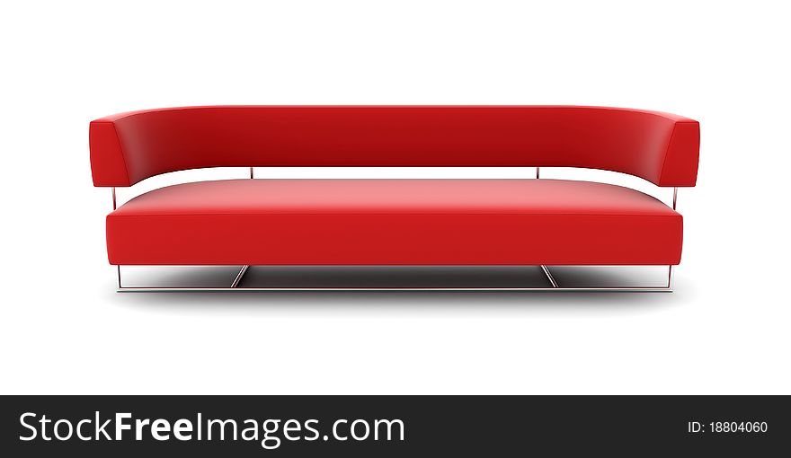 Isolated red sofa on a white background