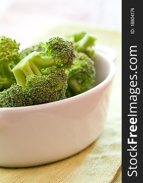 Fresh broccoli in a bowl