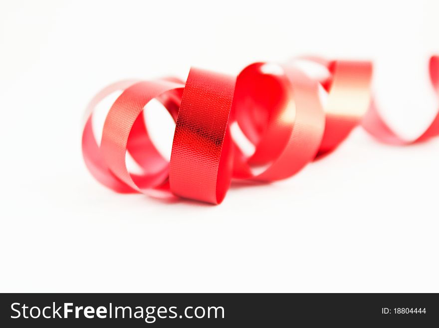 Red Ribbon Isolated On White