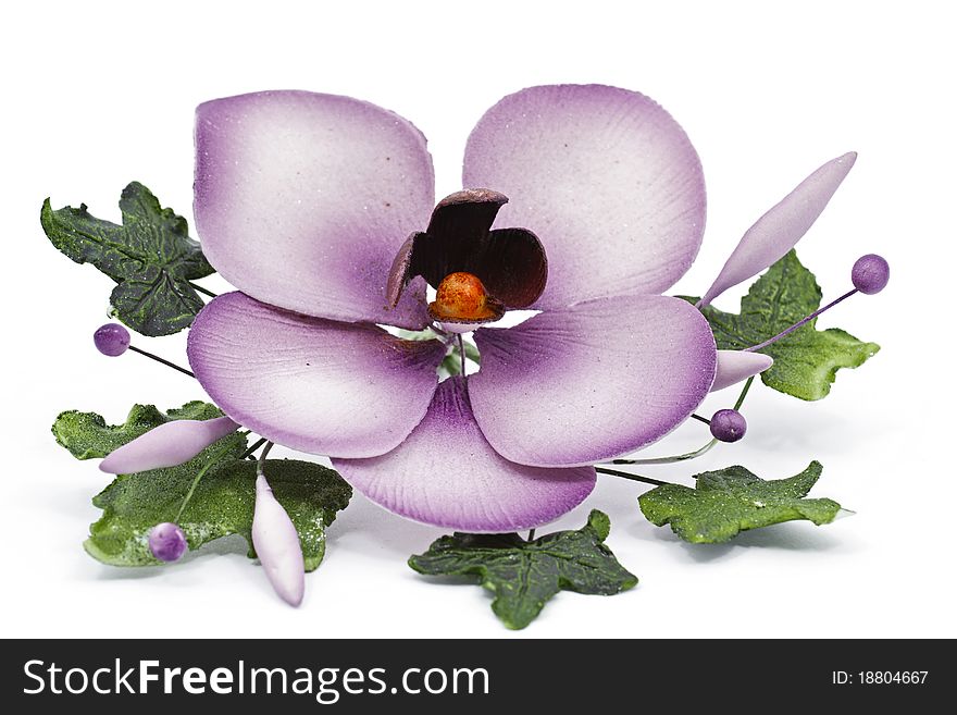 Multicolored flower decoration isolated on white background