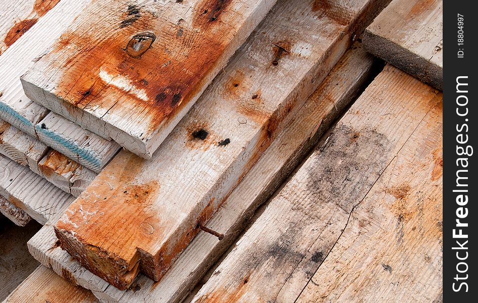 Dirty old wooden boards details