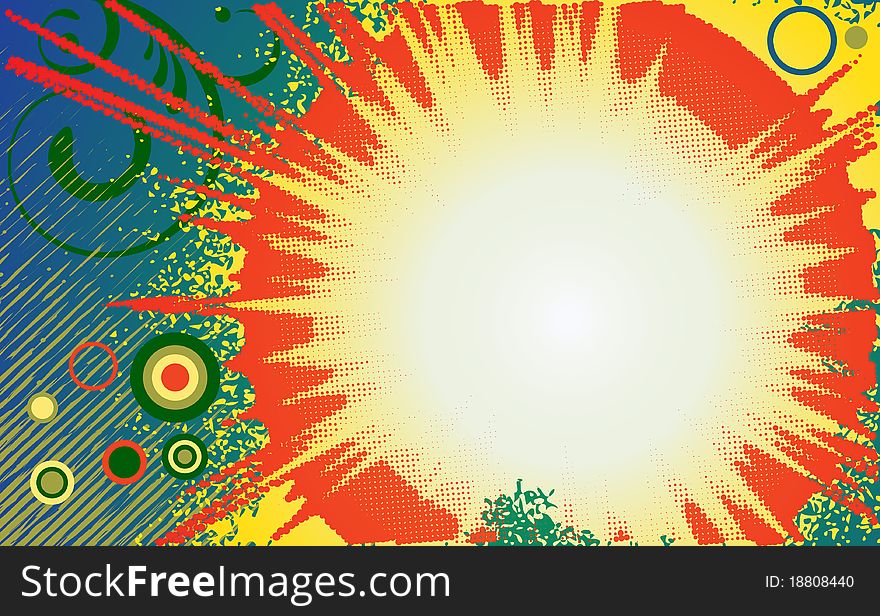 Abstract background - great explosion. Vector illustration.