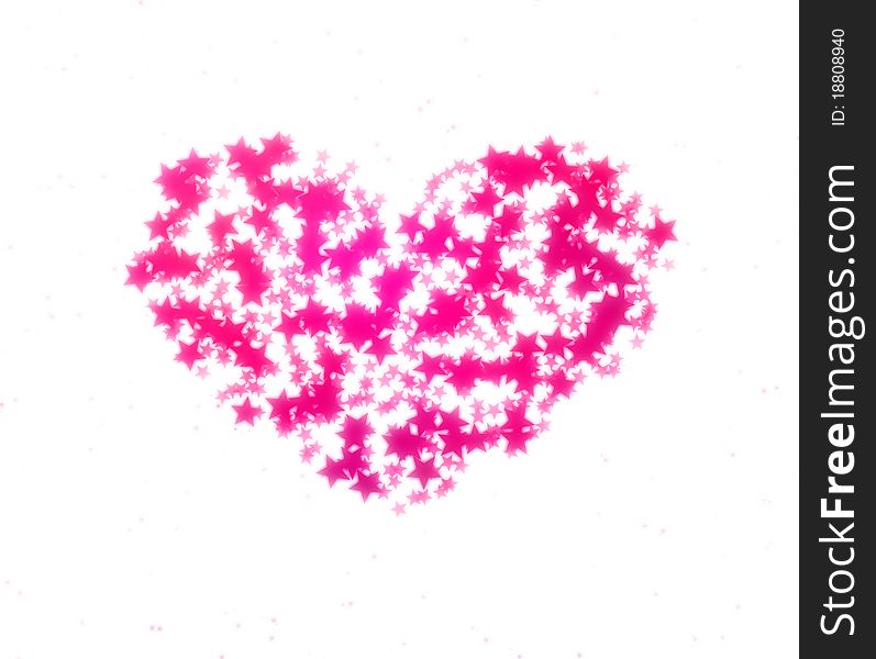 Pink heart made of stars