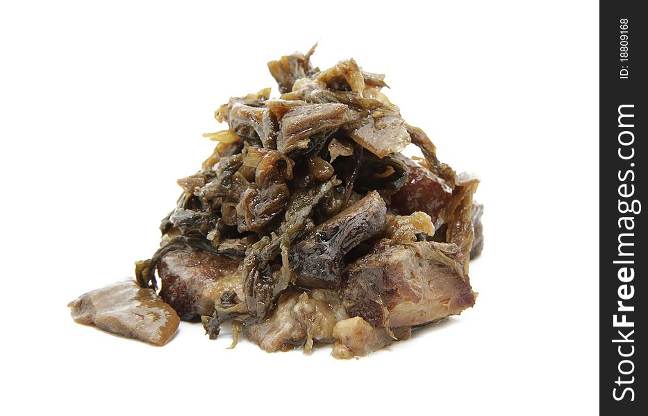 Dark soy sauce pork is a traditional chinese food.