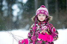 Winter Portrait Of Adorable Little Girl Royalty Free Stock Images Winter Portrait Of Adorable Little Girl Royalty Free Stock Images