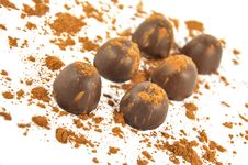 Chocolates Sprinkled With Cocoa, Royalty Free Stock Photos Chocolates Sprinkled With Cocoa, Royalty Free Stock Photos