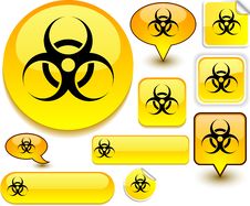 Virus Yellow Signs. Stock Photography