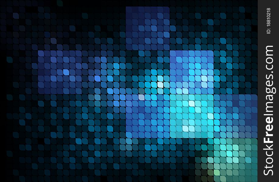 Blue abstract background made of shiny mosaic pattern