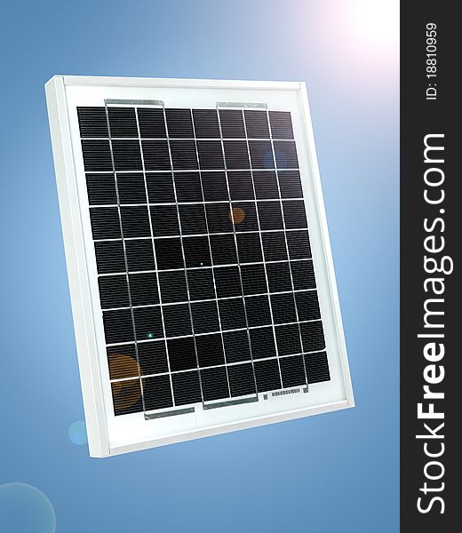 A solar panel isolated against a white background