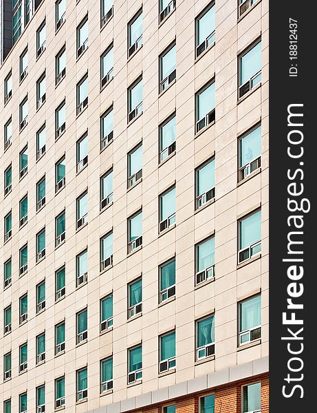 Apartment building with many windows