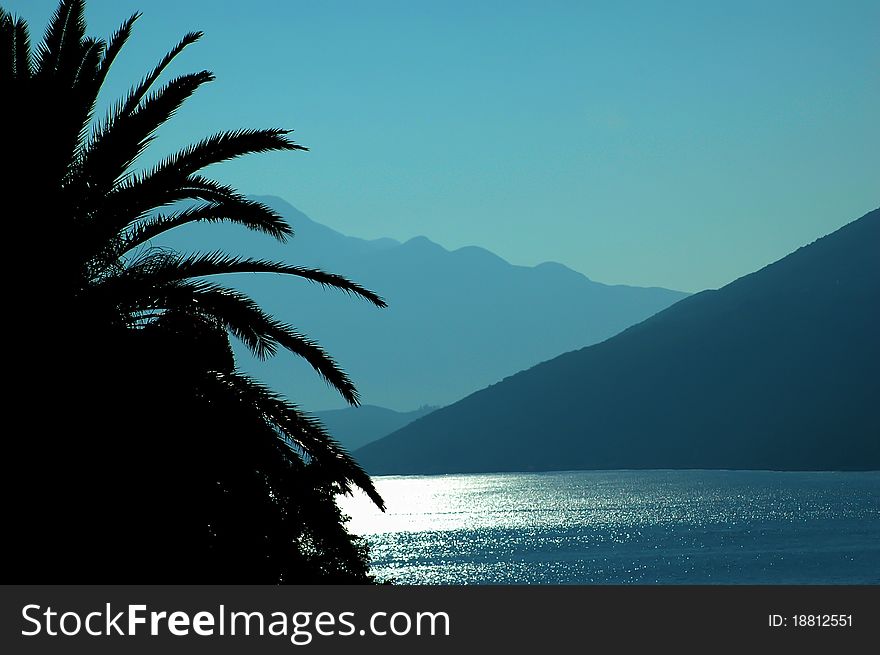 Picture of Montenegro mountains and Boka-Kotor bay. Picture of Montenegro mountains and Boka-Kotor bay