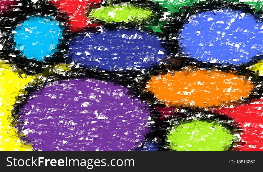Very fun and bright abstract painting. Very fun and bright abstract painting.