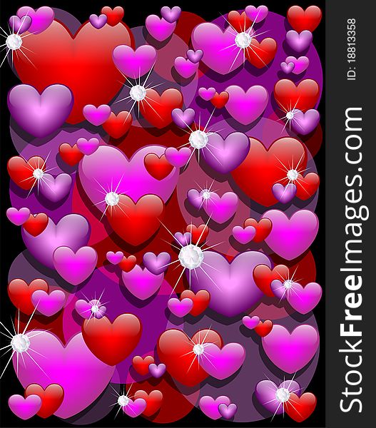 Abstracts and Shining Hearts Background. Abstracts and Shining Hearts Background.