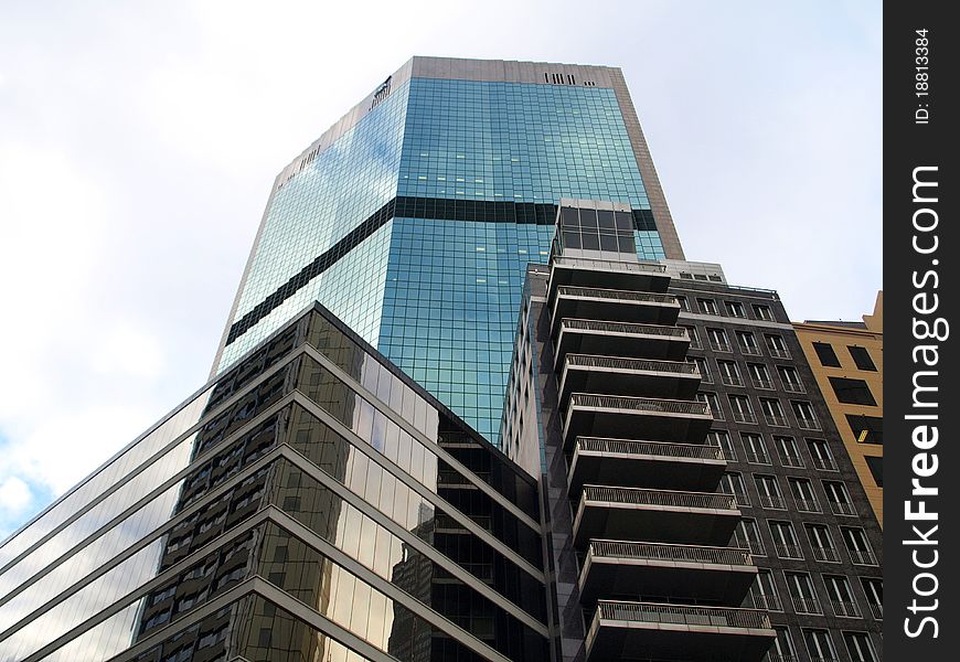 Sydney City sky-scrapers, George street, NSW, Australia. Sydney City sky-scrapers, George street, NSW, Australia