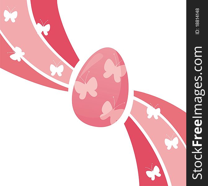 Glossy easter background with butterflies