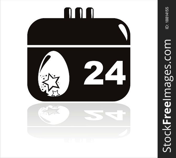 Black easter calendar icon isolated on white