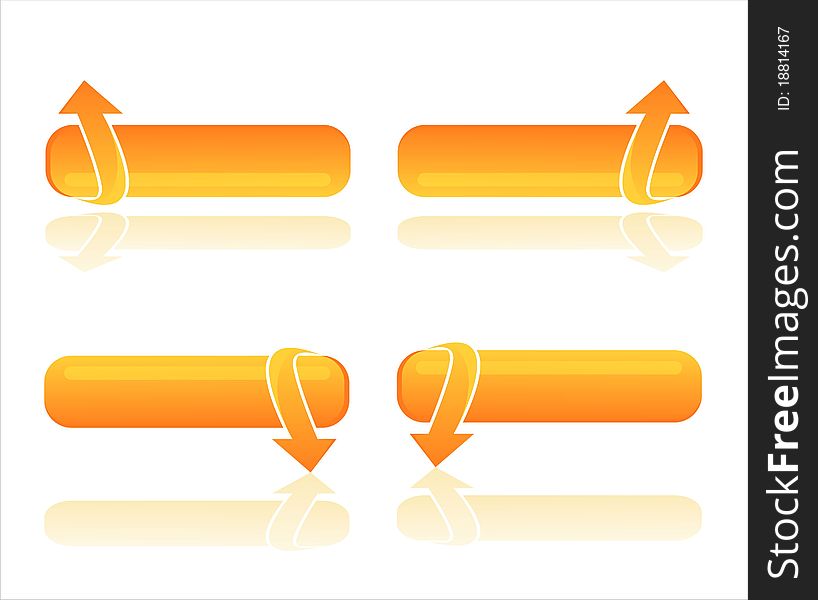 Set of 4 orange web banners