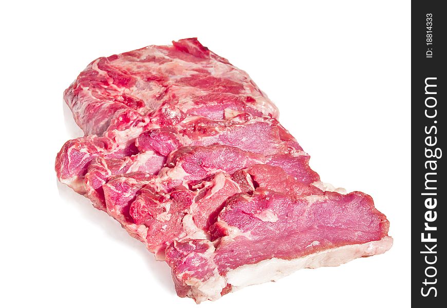 Fresh meat on a white background. Pork tenderloin