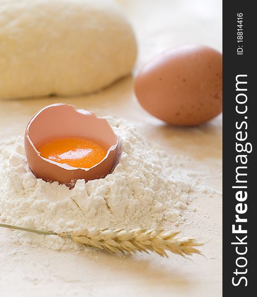 Basic ingredients for baking. All the ingredients and utensils essential for baking.