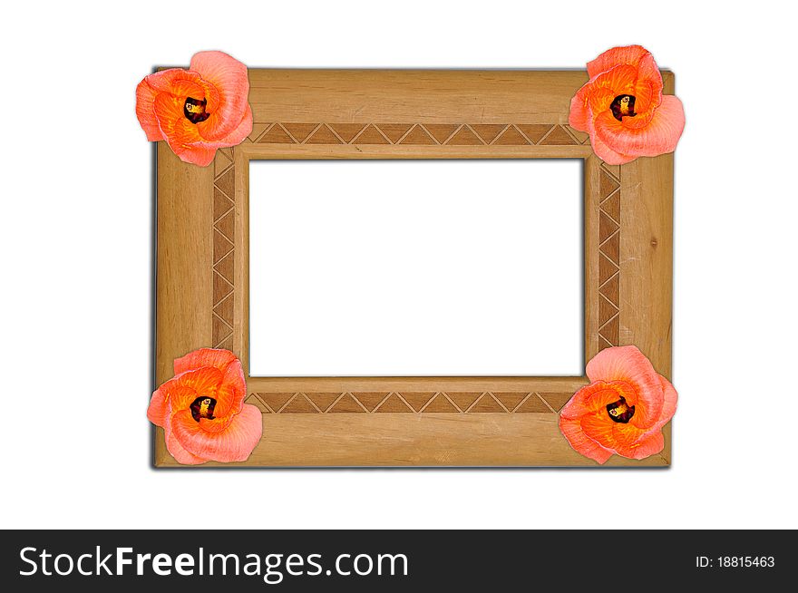 Wooden Picture Frame with flower