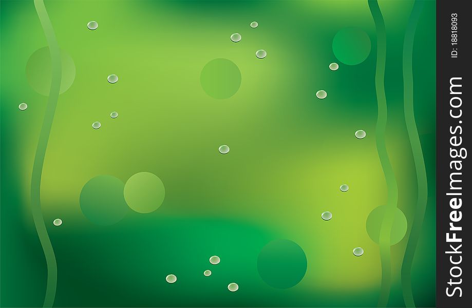 Abstract green background with drops of dew. Abstract green background with drops of dew.