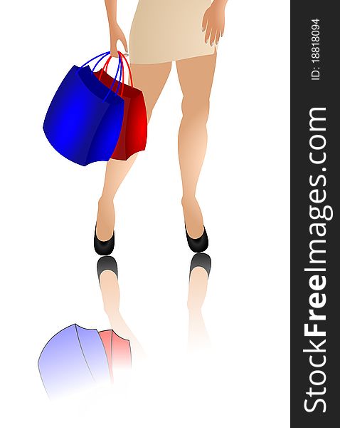 Girl holding a lot of shopping bags. Girl holding a lot of shopping bags